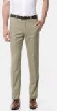 Van Heusen Khaki Slim Fit Solid Formal Trousers Men