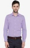 Van Heusen Lavender Checked Regular Fit Formal Shirt Men