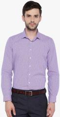 Van Heusen Lavender Checked Regular Fit Formal Shirt men