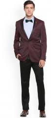 Van Heusen Maroon & Black Patterned Slim Fit Party Suit men