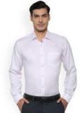 Van Heusen Men White Regular Fit Checked Formal Shirt