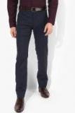 Van Heusen Navy Blue Checked Slim Fit Formal Trouser men