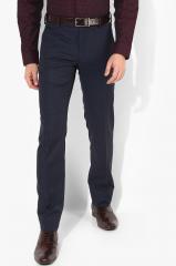 Van Heusen Navy Blue Checked Slim Fit Formal Trouser men