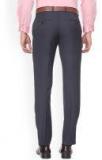 Van Heusen Navy Blue Slim Fit Solid Formal Trousers Men