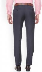 Van Heusen Navy Blue Slim Fit Solid Formal Trousers men