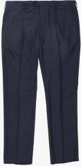 Van Heusen Navy Blue Solid Regular Fit Formal Trousers men