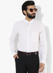 Van Heusen Off White Checked Slim Fit Formal Shirt men