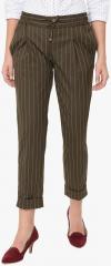 Van Heusen Woman Brown Striped Slim Fit Regular Trouser women