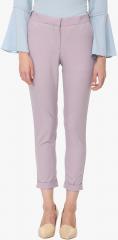 Van Heusen Woman Purple Solid Slim Fit Regular Trouser women