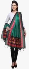 Varanga Green Printed Dupatta women