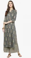 Varanga Grey Printed Palazzo Kurta Set women