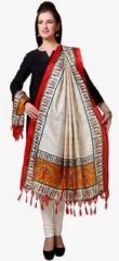 Varanga Off White Printed Dupatta women