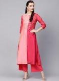 Varanga Pink Embellished Chanderi Kurta women