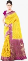 Varkala Silk Sarees Yellow Embellished Saree women