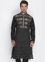 Vastramay Black Printed A Line Kurta men