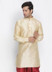 Vastramay Gold Toned Solid Straight Kurta men