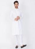 Vastramay White Solid Straight Kurta Men