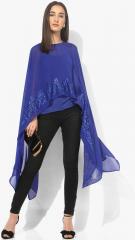 Vedic Blue Embellished Kaftan With Inner women