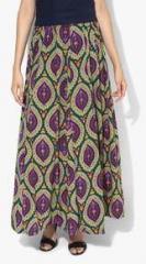 Vedic Multicoloured Flared Skirt women