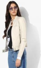 Vero Moda Beige Solid Winter Jacket women