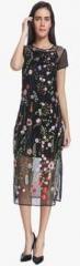 Vero Moda Black Coloured Embroidered Shift Dress women