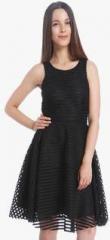 Vero Moda Black Coloured Solid Skater Dress women