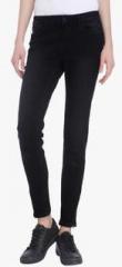 Vero Moda Black Washed Mid Rise Regular Fit Jeans women