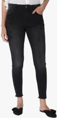 Vero Moda Black Washed Mid Rise Skinny Fit Jeans women