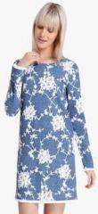 Vero Moda Blue Coloured Printed Shift Dress women