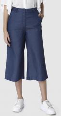 Vero Moda Blue Regular Fit Solid Culottes women