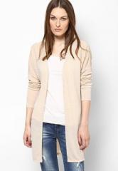 Vero Moda Full Sleeve Beige Solid Shrug women