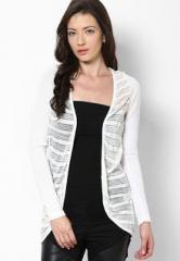 Vero Moda Full Sleeve Off White Solid Shrug women