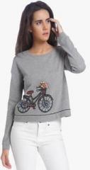 Vero Moda Grey Embellished T Shirt women