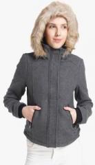 Vero Moda Grey Solid Winter Jacket women