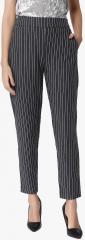 Vero Moda Grey Striped Slim Fit Chinos women