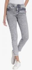 Vero Moda Grey Washed Mid Rise Skinny Fit Jeans women