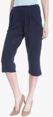 Vero Moda Navy Blue Solid Capri women