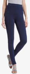 Vero Moda Navy Blue Solid Leggings women