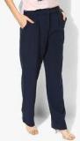 Vero Moda Navy Blue Solid Regular Fit Coloured Pants women