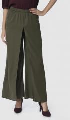 Vero Moda Olive Green Solid Wide Leg Palazzo women