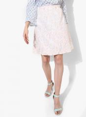 Vero Moda Pink Self Design Flared Skirt women