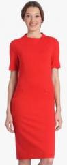 Vero Moda Red Colored Solid Bodycone Dress women