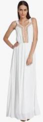 Vero Moda White Coloured Solid Maxi Dress women