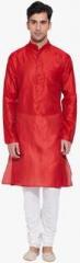 Very Me Red Solid Kurta men