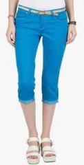 Vibe Blue Cotton Capri