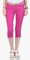 Vibe Pink Cotton Capri