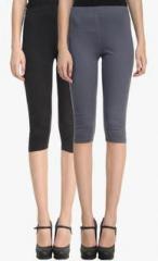 Vimal Pack Of 2 Multicoloured Solid Capris women