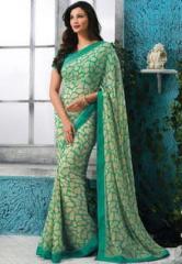 Vishal Green Printed Saree women