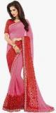 Vishal Pink Embellished Saree women