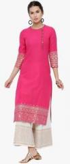 Vishudh Pink Printed Kurta women